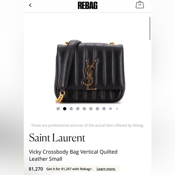 Saint Laurent Vicky Black Quilted Monogram Wallet - Picture 12 of 12